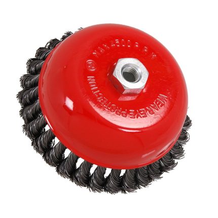 CUP WIRE BRUSH TWISTED 150MM X M14 THREAD