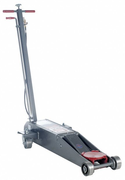 GRAY Trolley Floor Jacks: Steel, Manual Handle, Pneumatic, Air, 6 ton Load Capacity, 4 3/4 in Min Ht