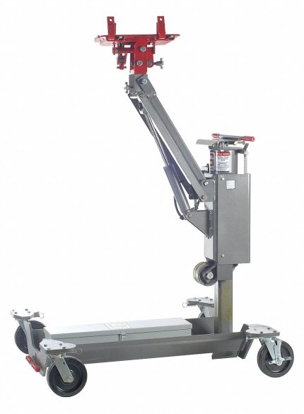 GRAY Transmission Jack: Transmission Jack, Hydraulic, 1.35 ton Load Capacity, Steel, Pneumatic