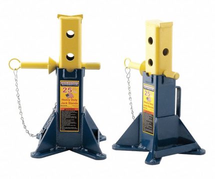 HEIN-WERNER Support Stand: Pin Adjustment, 25 ton Load Capacity, 20 3/8 in Max Extended Ht, 1 PR