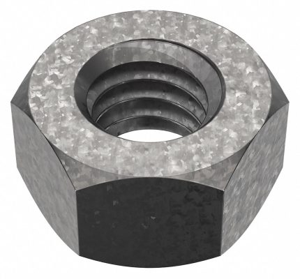 Hex Nut: 5/16"-18 Thread, 1/2 in Hex Wd, 17/64 in Hex Ht, Steel, Grade 2, 50 PK
