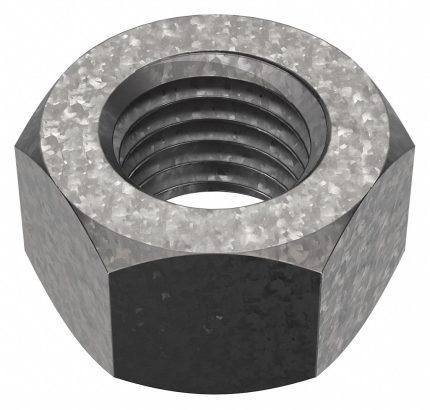 Hex Nut: 3/4"-10 Thread, 1 7/64 in Hex Wd, 41/64 in Hex Ht, Steel, Grade 2, 10 PK