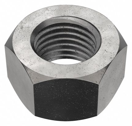 Hex Nut: 1 1/2"-6 Thread, 2 1/4 in Hex Wd, 1 9/32 in Hex Ht, Steel, Grade 5, Black Oxide