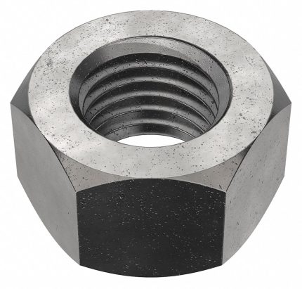 Hex Nut: 7/8"-9 Thread, 1 19/64 in Hex Wd, 3/4 in Hex Ht, Steel, Grade 5, Plain, 10 PK