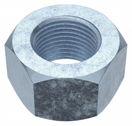 Hex Nut: 3/4"-16 Thread, 1 7/64 in Hex Wd, 41/64 in Hex Ht, Steel, Grade 5, Zinc Plated, 20 PK
