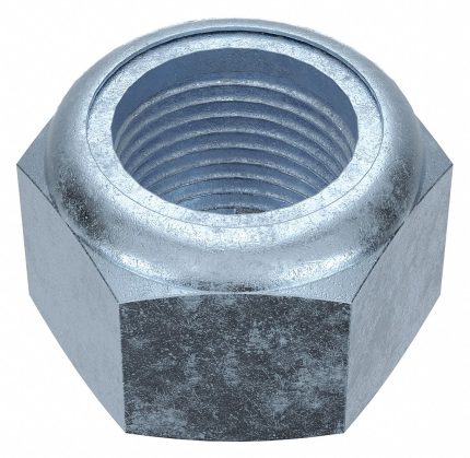 Lock Nut: Nylon Insert, 3/4"-16 Thread Size, Steel, Grade 2, Zinc Plated, 1 1/16 in Hex Wd, 20 PK