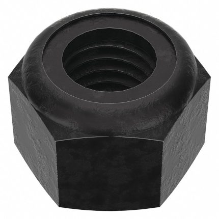 Lock Nut: Nylon Insert, 9/16"-12 Thread Size, Steel, Grade 8, Black Oxide, 7/8 in Hex Wd, 25 PK