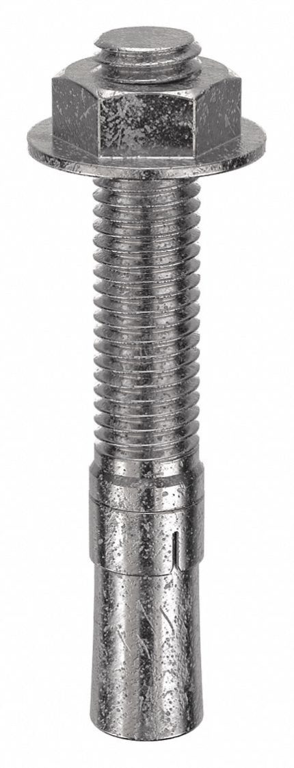 RED HEAD Wedge Anchor: 4 1/4 in Overall Lg, 5/8 in Dia, 5/8"-11 Thread Size, Stainless Steel, 10 PK