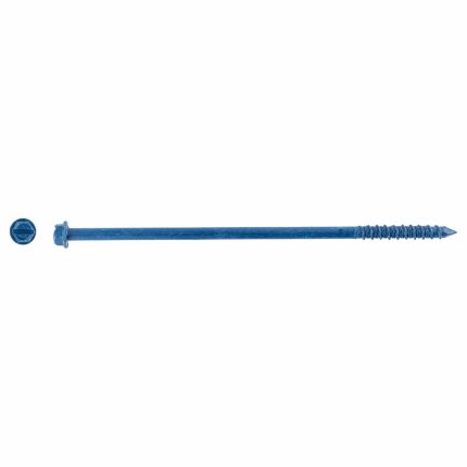 RED HEAD Concrete Anchor Screw: 6 in Overall Lg, 1/4 in Dia, Steel, External Hex, Hex, Steel, 100 PK