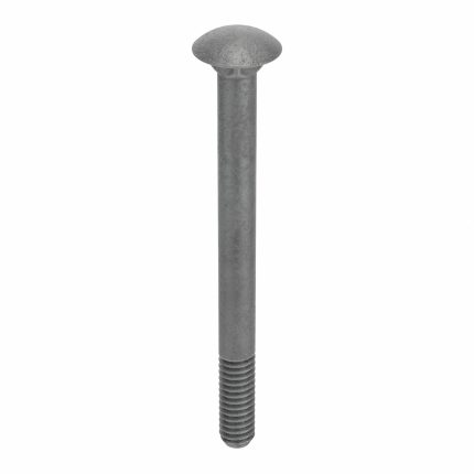 Carriage Bolt: Square, Steel, Grade 2, Hot Dipped Galvanized, 1/4"-20 Thread Size, Inch, 100 PK