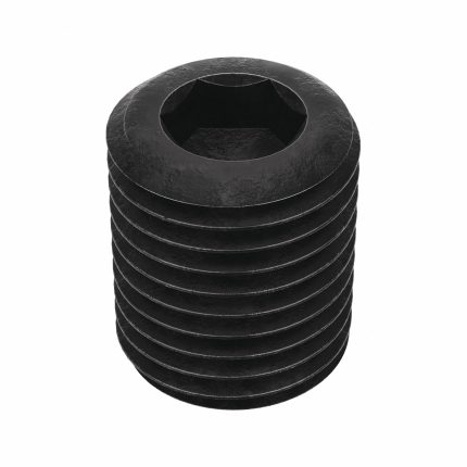 Socket Set Screw: 3/8"-24 Thread Size, 1/2 in Overall Lg, Cup pt, Alloy Steel, Black Oxide, 100 PK