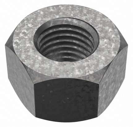 Hex Nut: 1"-8 Thread, 1 5/8 in Hex Wd, 63/64 in Hex Ht, Steel, Not Graded, 10 PK