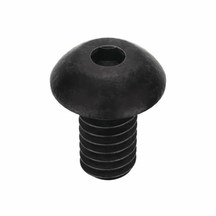 Socket Head Cap Screw: #8-32 Thread Size, 5/16 in Lg, Button, Black Oxide, Steel, 100 PK