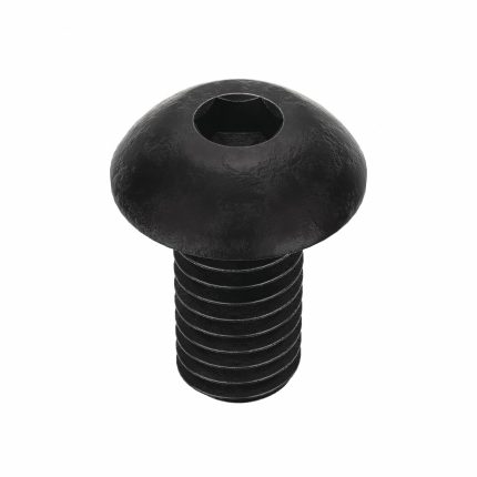 Socket Head Cap Screw: #10-32 Thread Size, 3/8 in Lg, Button, Black Oxide, Steel, 100 PK