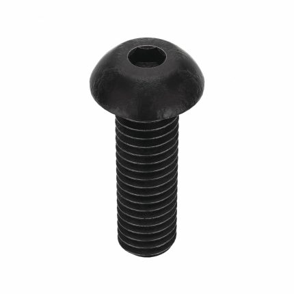 Socket Head Cap Screw: 3/8"-16 Thread Size, 1 1/4 in Lg, Button, Black Oxide, Steel, 50 PK