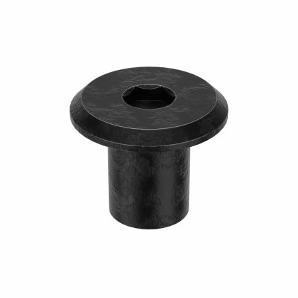 Connector Nut: 1/4"-20 Thread Size, 12 mm Brl Lg, 9 mm Brl Dia, Steel, Black Oxide, 10 PK