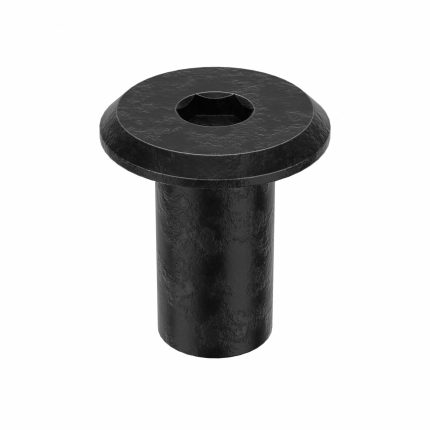 Connector Nut: 1/4"-20 Thread Size, 17 mm Brl Lg, 9 mm Brl Dia, Steel, Black Oxide, 10 PK