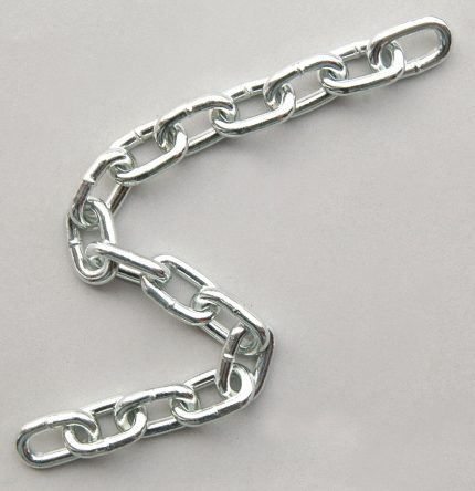DAYTON Straight Chain: 5/32 in Trade Size, Carbon Steel, 205 lb Working Load Limit, Straight, Welded