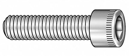 Socket Head Cap Screw: 1/2"-13 Thread Size, 1/2 in Lg, Std, Plain, Stainless Steel, 18-8