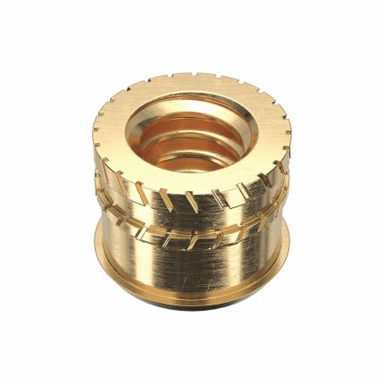 Heat-Set Insert: 1/4"-20 Thread Size, 19/64 in Overall Lg, 3/8 in Dia, Brass, 50 PK