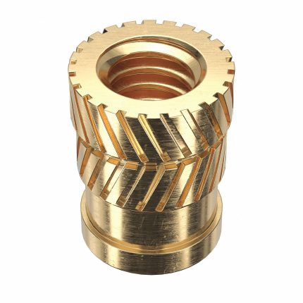 Heat-Set Insert: #8-32 Thread Size, 5/16 in Overall Lg, 1/4 in Dia, Brass, Plastic, 100 PK