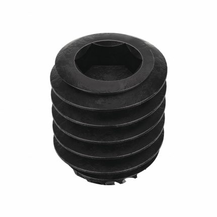 Socket Set Screw: 5/16"-18 Thread Size, 3/8 in Overall Lg, Knurled Cup pt, Alloy Steel, 100 PK