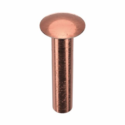 Binding Post: #8-32 Thread Size, 1 in Brl Lg, 13/64 in Brl Dia, Copper, Plain, Truss Brl Hd, 2 PK
