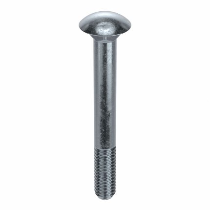 Carriage Bolt: Square, Steel, Grade 2, Zinc Plated, 5/16"-18 Thread Size, 2 1/4 in lg, Inch, 100 PK