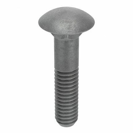 Carriage Bolt: Square, Steel, Grade 2, Hot Dipped Galvanized, 3/8"-16 Thread Size, Inch, 100 PK
