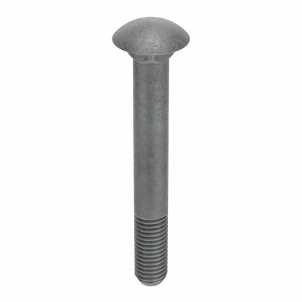 Carriage Bolt: Square, Steel, Grade 2, Hot Dipped Galvanized, 1/2"-13 Thread Size, 5 in lg, 10 PK