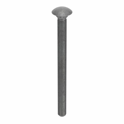 Carriage Bolt: Square, Steel, Grade 2, Hot Dipped Galvanized, 3/8"-16 Thread Size, 6 in lg, 10 PK