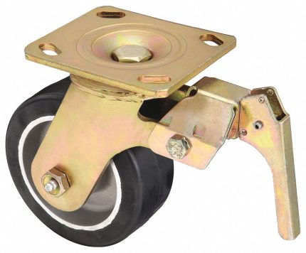 APPROVED VENDOR Plate Caster: Swivel, No Brake, Polyurethane, 5 in Wheel Dia, 2 in Wheel Wd, Roller