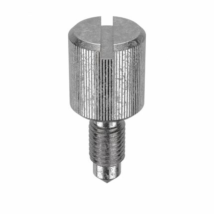 Captive Panel Screw: 1/4"-28 Thread Size, 1/16 in Lg, 5/16 in Min Thread Lg, Knurled, Plain, 5 PK