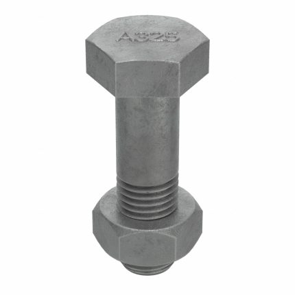 Structural Bolt: Steel, A325 Type 1, Hot Dipped Galvanized, 7/8"-9 Thread Size, 3 1/4 in lg