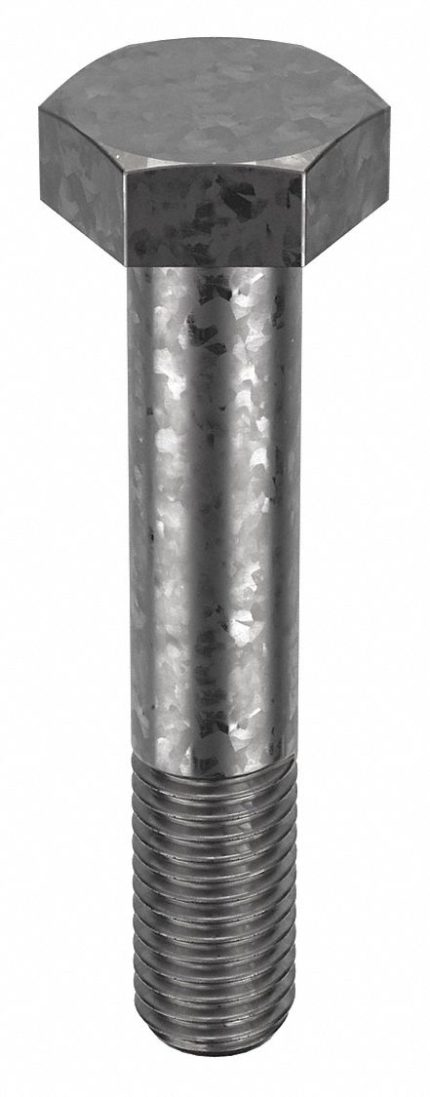 Structural Bolt: Steel, A325 Type 1, Hot Dipped Galvanized, 1/2"-13 Thread Size, 3 in lg