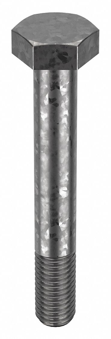 Structural Bolt: Steel, A325 Type 1, Hot Dipped Galvanized, 5/8"-11 Thread Size, 5 in lg