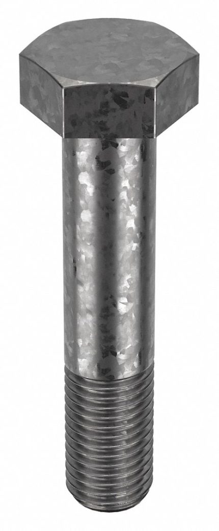 Structural Bolt: Steel, A325 Type 1, Hot Dipped Galvanized, 7/8"-9 Thread Size, 4 1/2 in lg