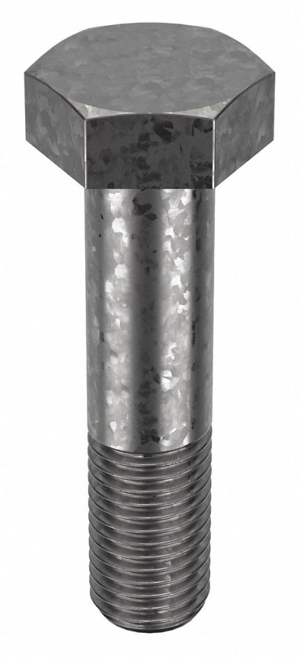 Structural Bolt: Steel, A325 Type 1, Hot Dipped Galvanized, 1"-8 Thread Size, 4 1/4 in lg