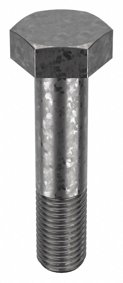 Structural Bolt: Steel, A325 Type 1, Hot Dipped Galvanized, 1"-8 Thread Size, 4 1/2 in lg