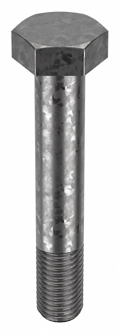 Structural Bolt: Steel, A325 Type 1, Hot Dipped Galvanized, 1 1/8"-7 Thread Size, 7 in lg