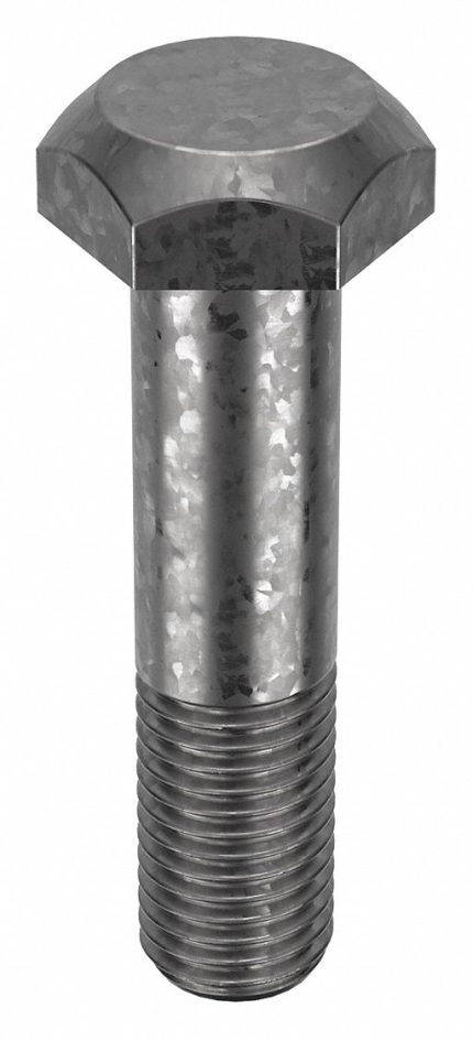 Structural Bolt: Steel, A325 Type 1, Hot Dipped Galvanized, 1 1/8"-7 Thread Size, 4 3/4 in lg