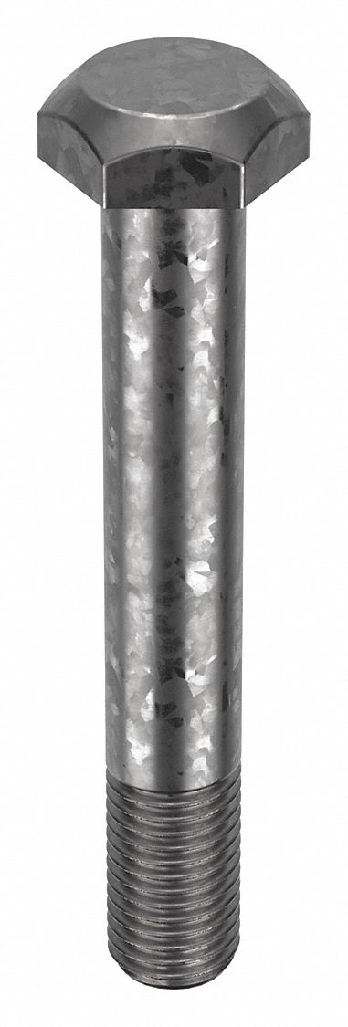 Structural Bolt: Steel, A325 Type 1, Hot Dipped Galvanized, 1 1/8"-7 Thread Size, 7 1/2 in lg