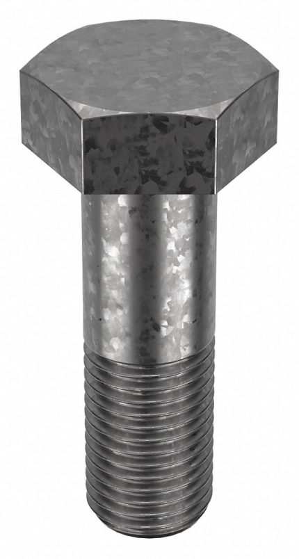 Structural Bolt: Steel, A325 Type 1, Hot Dipped Galvanized, 1 1/4"-7 Thread Size, 4 in lg