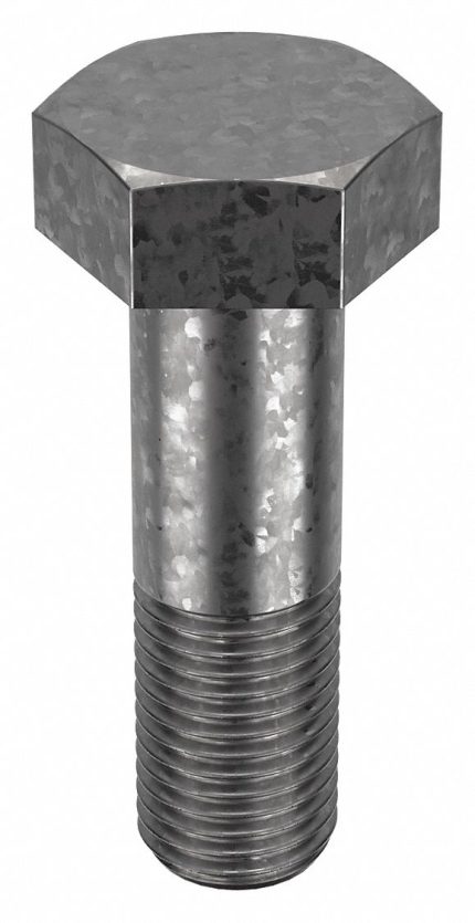 Structural Bolt: Steel, A325 Type 1, Hot Dipped Galvanized, 1 1/4"-7 Thread Size, 4 1/4 in lg