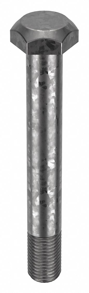 Structural Bolt: Steel, A325 Type 1, Hot Dipped Galvanized, 1 1/4"-7 Thread Size, 9 1/2 in lg