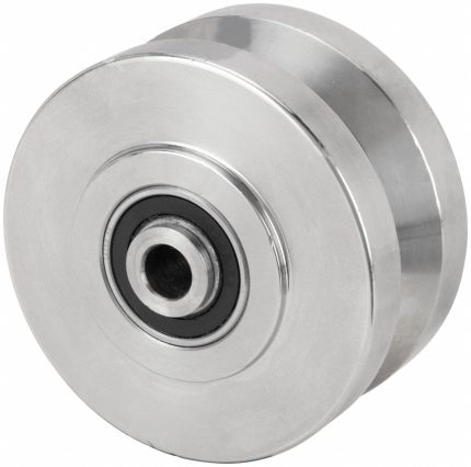APPROVED VENDOR Track Wheel: 4 in Wheel Dia., 2 in Wheel Wd, 850 lb Load Capacity, Stainless Steel