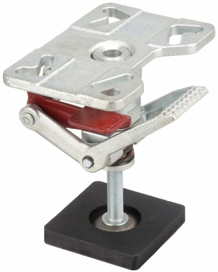 APPROVED VENDOR Adjustable-Height Floor Lock: For 4 in_5 in_6 in Wheel Dia, Steel