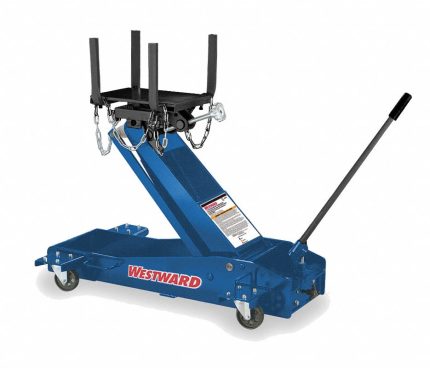 WESTWARD Transmission Jack: Transmission Jack, Hydraulic, 1.5 ton Load Capacity, Steel, Chain
