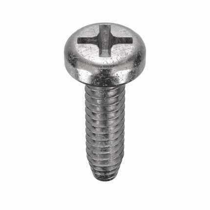 Thread Cutting Screw: #6 Size, 1/2 in Lg, 410 Stainless Steel, Plain, Pan, Phillips, 100 PK
