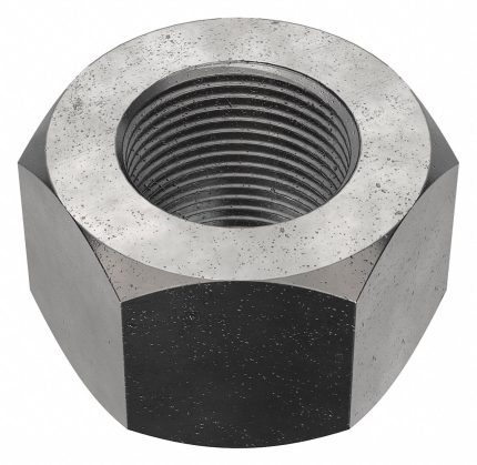 Hex Nut: 1 7/8"-8 Thread, 2 15/16 in Hex Wd, 1 7/8 in Hex Ht, Steel, Grade 2H, Black Oxide